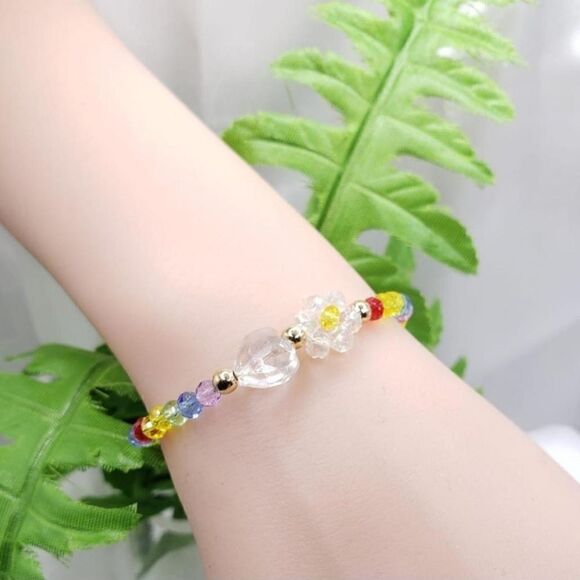 Brand New Rainbow Colour Bead Crystal Lucky Bracelet - Picture 2 of 3